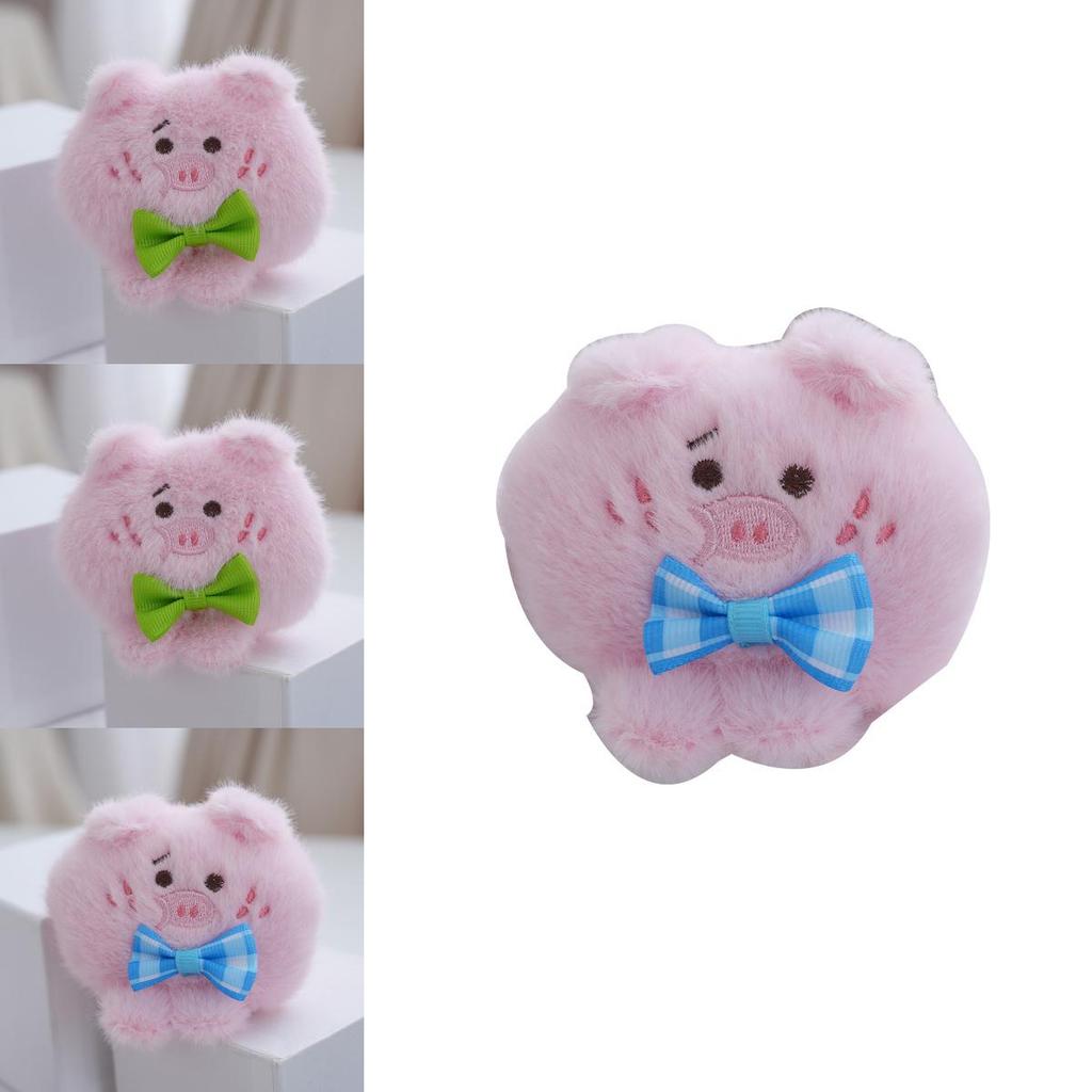 Adorable Cute Bow Tie Pig Plush Toy Doll Keychain With Soft Pp Cotton Filling