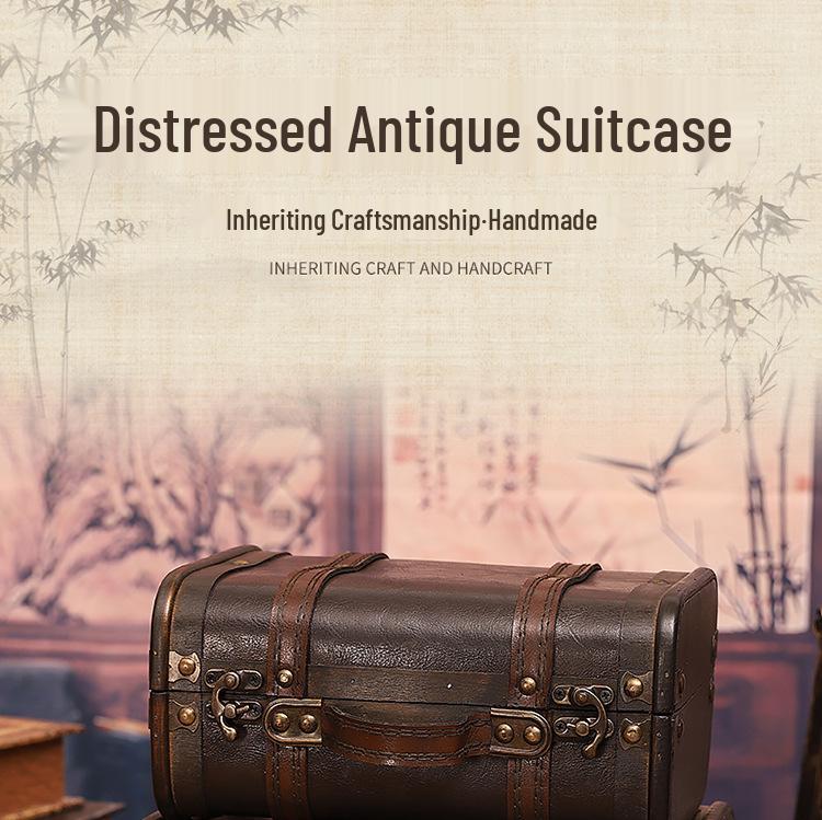 European Antique Wooden Handbag Prop Box