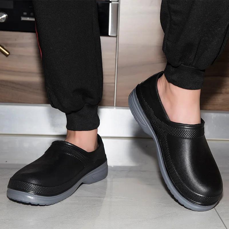 Fashion High Quality EVA Chef Shoes Non-slip Waterproof Oil-Proof Kitchen Cook Flat Working Shoes Hotel Restaurant Clogs Men Multicolor