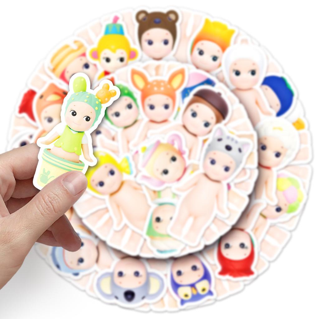 50 Pieces of Sonny Angel Doodle Stickers Cartoon Cute Creative Guka Decorative Mobile Phone Case Water Cup Trunk Stickers