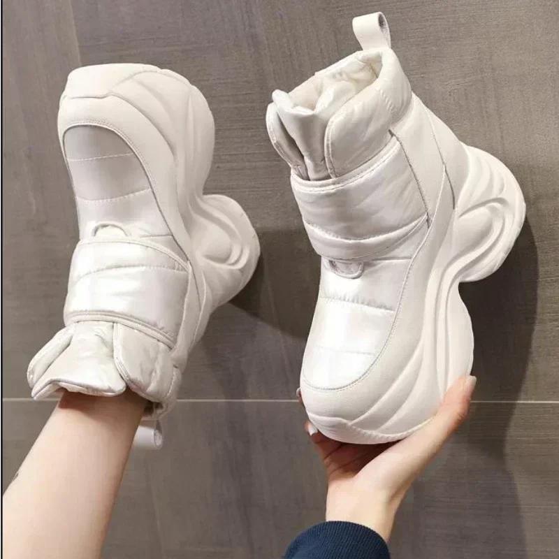 2024 neue Stiefeletten Winter Damenschuhe wasserdichte modische Schneestiefel dicke Sohlen warme bequeme Damen Plateaustiefel