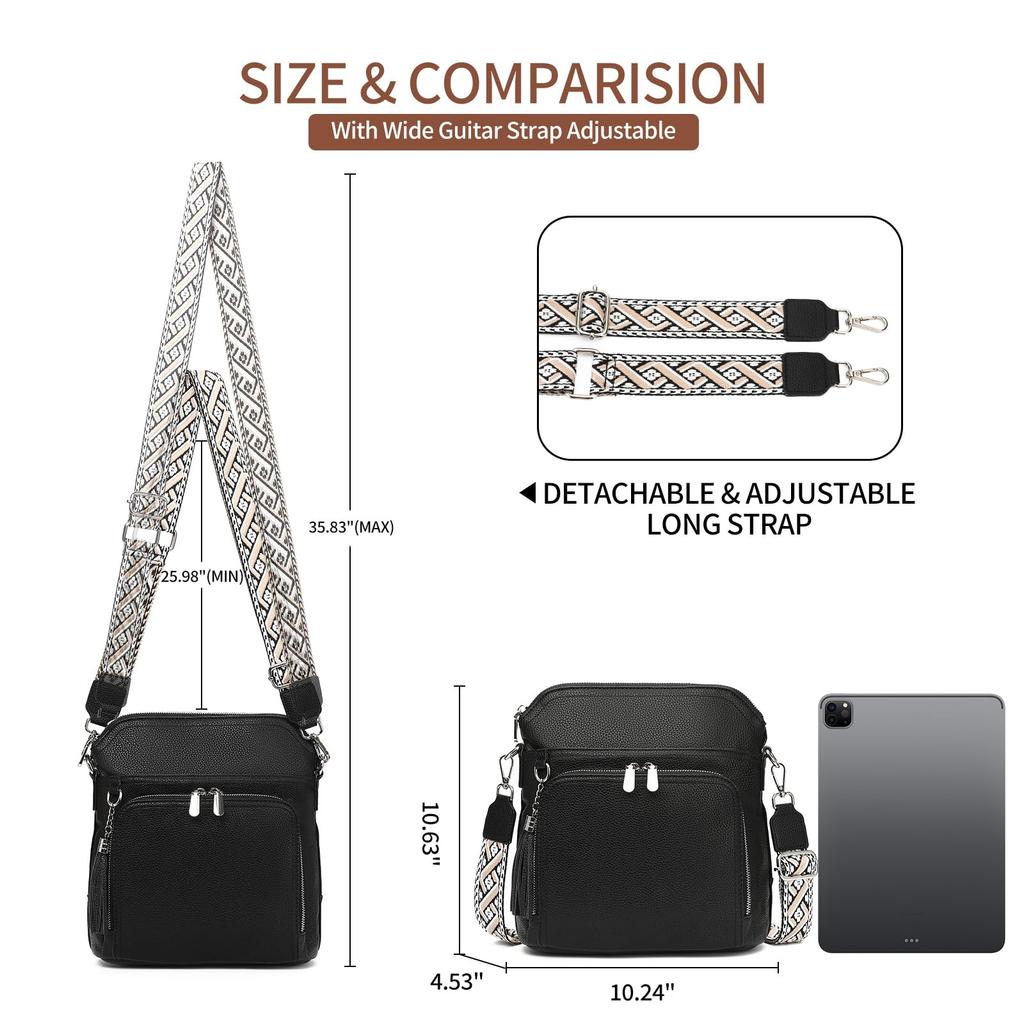 LEEXTON Genuine Leather Shoulder Large Crossbody Bag for and Simple and Makes a Great Women's Bag, Lightweight, Capacity, Commuting, School, More.
