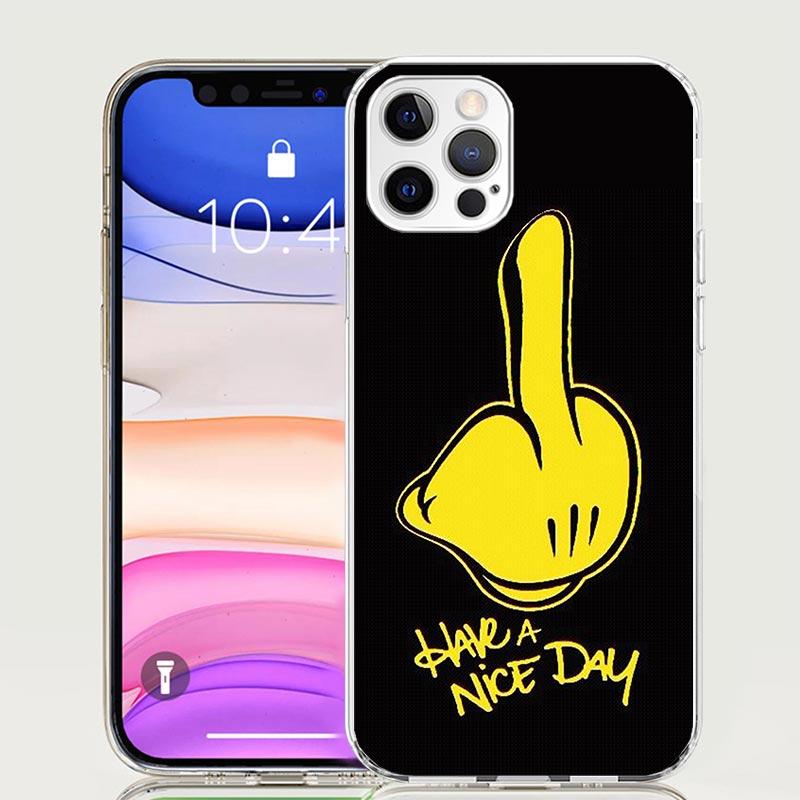 Middle Finger Phone Case for Apple iPhone 17 Air 16 15 Plus 14 + 13 Mini 12 11 Pro Max 7 8 SE 16Max Soft Shell Cover Coque 17 Ai