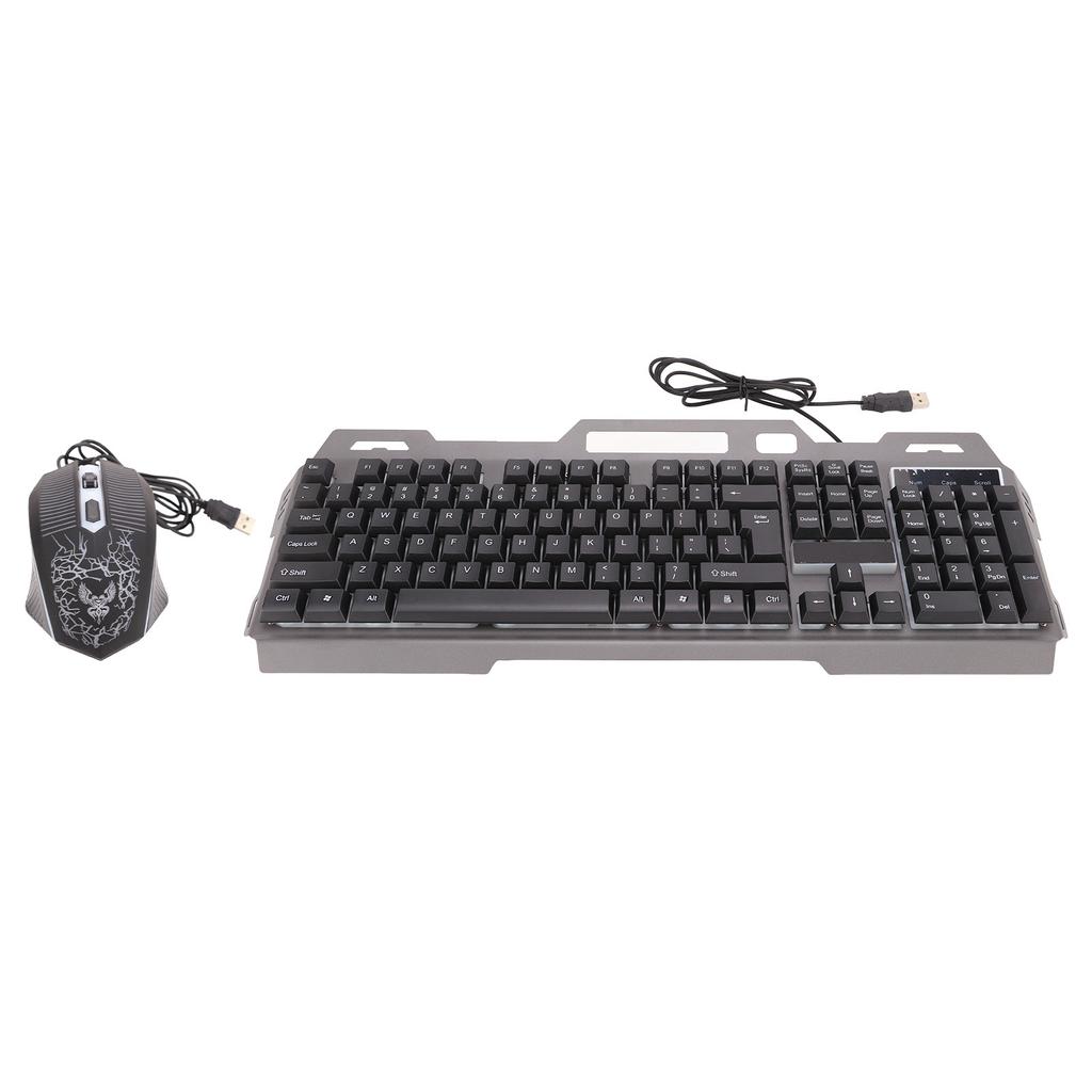 Combo Teclado e Mouse para Jogos 104 Teclas Ergonomicamente Sensação Mecânica Com Fio USB Conjunto Teclado Mouse para Jogos
