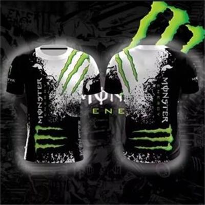 T-shirt de Sport Homme Monster Energy Imprimé en 3D pour Fitness Extérieur, Loisirs et Sports Décontractés à Manches Courtes
