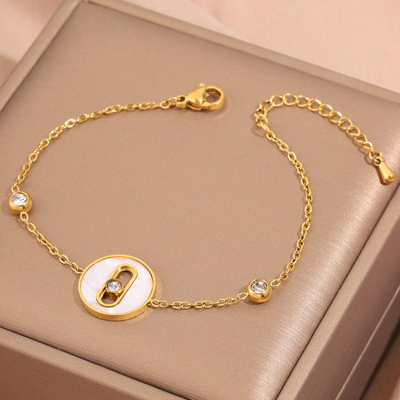 Popular bracelet, titanium steel does not fade, love zircon bracelet, high-end female light luxury niche bracelet, bracelet.