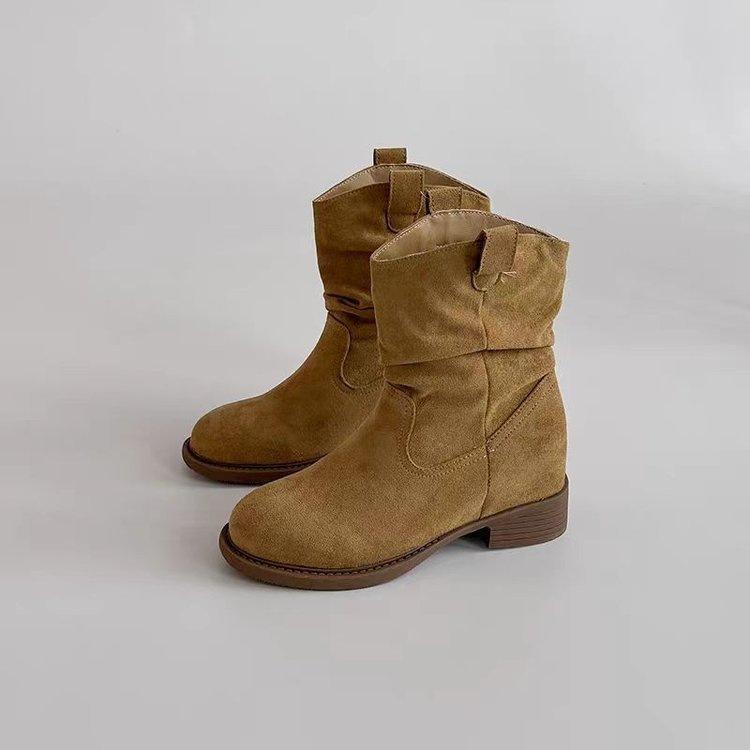 Coarse heel wasteland wind heightening pile boots short boots women's autumn 2025 new skirt western cowboy Martin boots