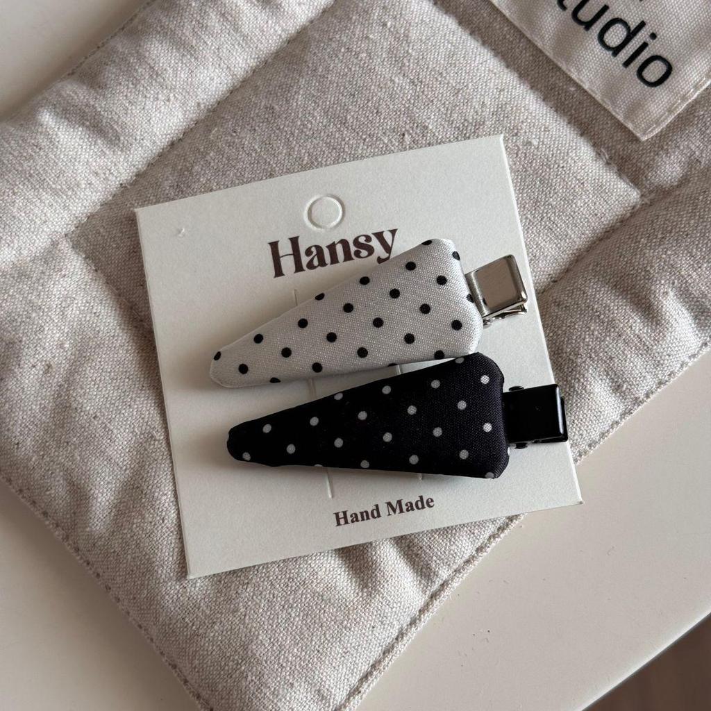 French Black & White Polka Dot Bow Hair Claw – Versatile Fashion Shark Clip