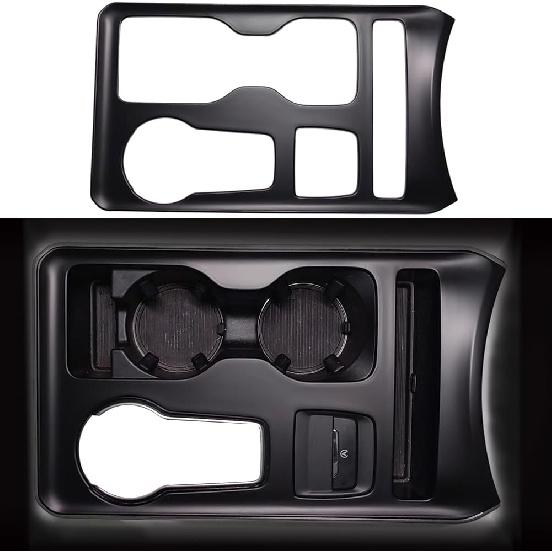 Kolya for      2024 Ford Edge Accessories Center Console Gear Shift Panel Cover Water Cup Holder Trim Cover (Carbon Style) Gear Panel Cover матовый черный
