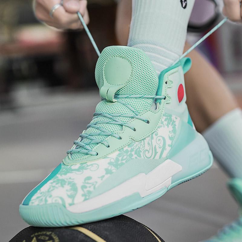 New High Top Middle School and Youth Breathable Sports Shoes Field Actual Combat Non-slip Rebound Basketball Shoes Male