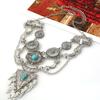 Wing Alloy Vintage Necklace With Turquoise Embellishments For Boho Style