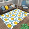 Cartoon Fried Egg Pattern Carpet with Yellow and Blue Color Design Suitable for Use As an Anti-slip for Living Room Bedroom Sofas