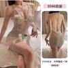 Original Erotic Underwear Sexy Pure Desire Lace Seductive Nightdress Hot Mesh See-through Nightdress Set 8946