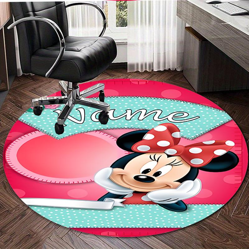 Personalized M-Minnie Round Chair Office Rug - Perfect for Mat, Office Chair & More - Ideal Gift for Birthdays and Holidays