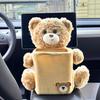 Car Tissue Box And Trash Can 2-in-1 Multifunctional Cute Plush Bear Auto Supplies Truck Trash Can For Home Desk Table Bedside