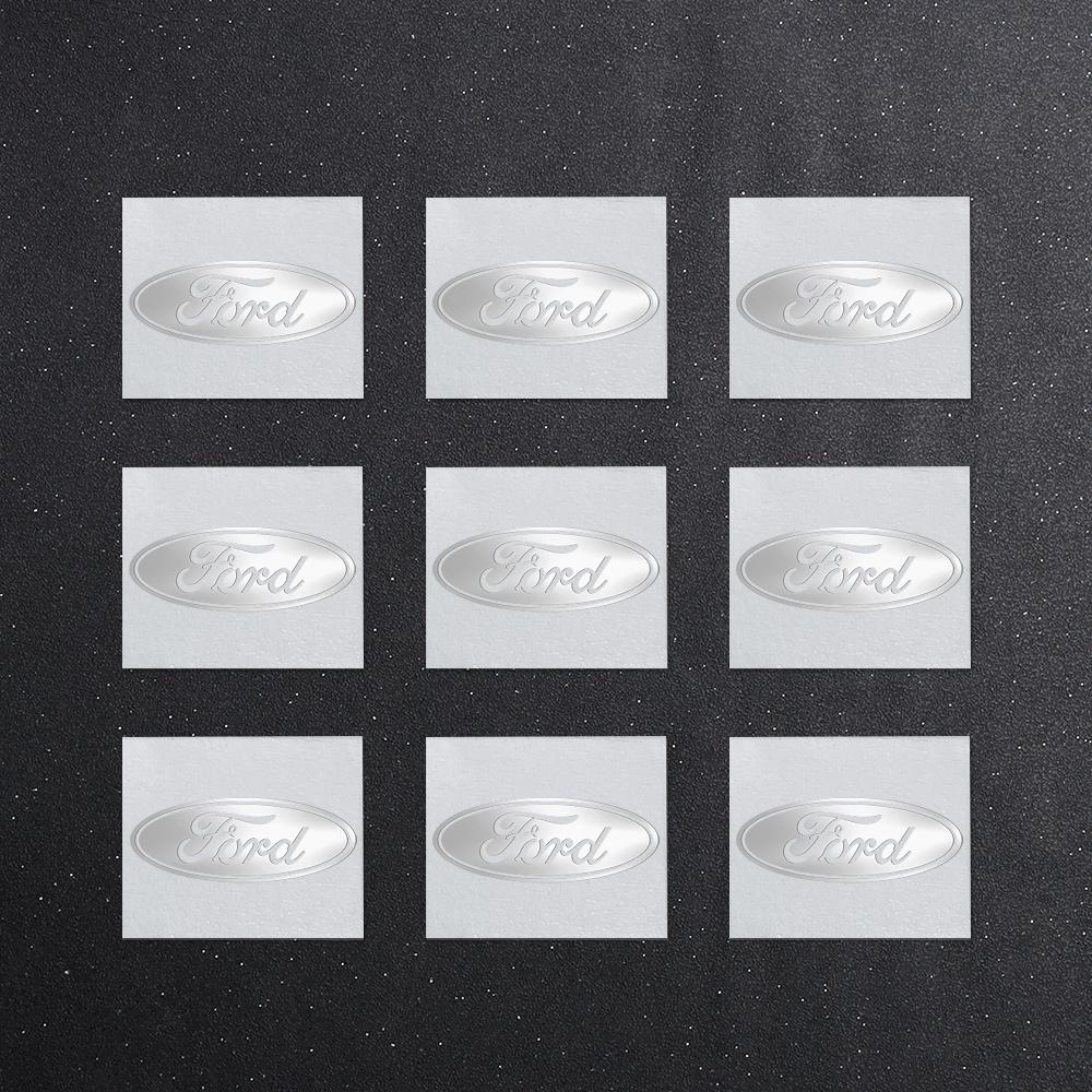 10/20pcs For Ford Escort Explorer Focus Kuga Mustang RS Ranger Car Interior Nickel Badge Phone Key Decoration Sticker Accessorie