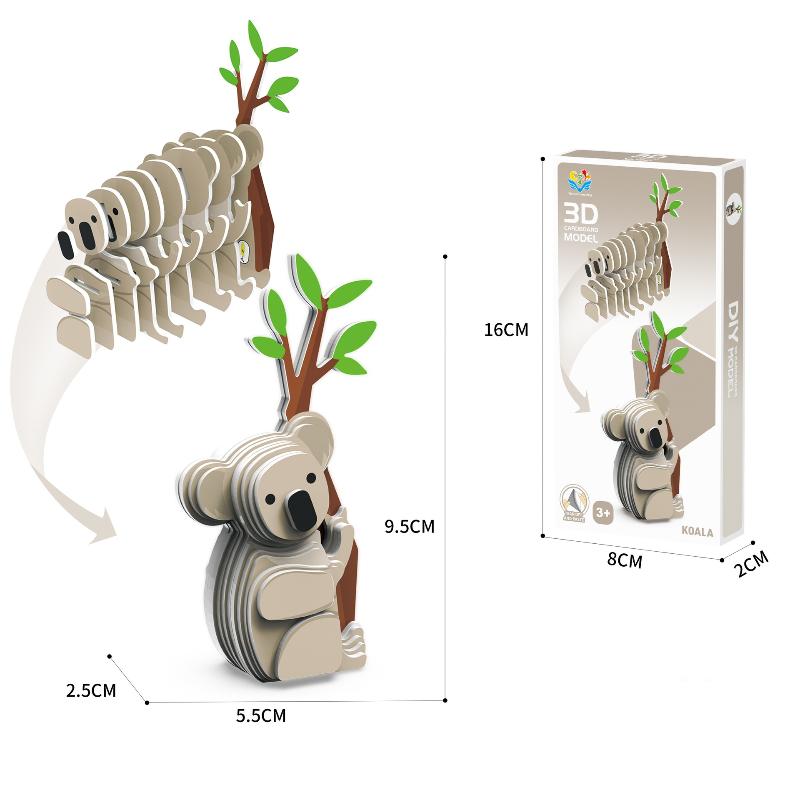 1 Zestaw Edukacyjne Zabawki Montessori Dla Dzieci Zabawna Ręczna Montaż DIY Model Trójwymiarowy Zwierzę Puzzle 3D Z Papieru Zabawka Dla Chłopca Dziewczynki