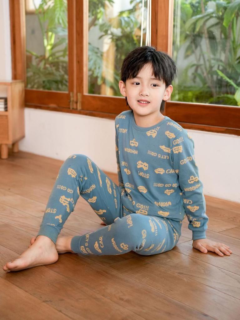 Children's Pure Cotton Pajamas - Autumn/Winter Thermal Set for Boys & Girls, Long Johns & Top, Warm Base Layer for Small & Medium Kids