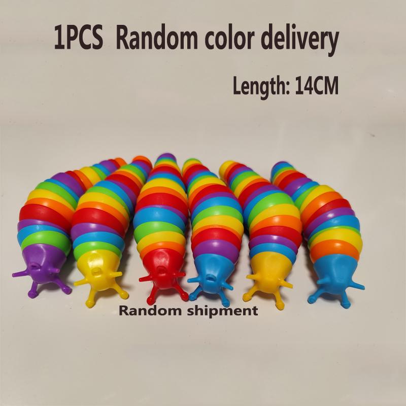 3D Slug Fidget Toy Colorful Slug Snail Toy Articulated Flexible All Ages Relief Anti-Anxiety Sensory Toys For Children