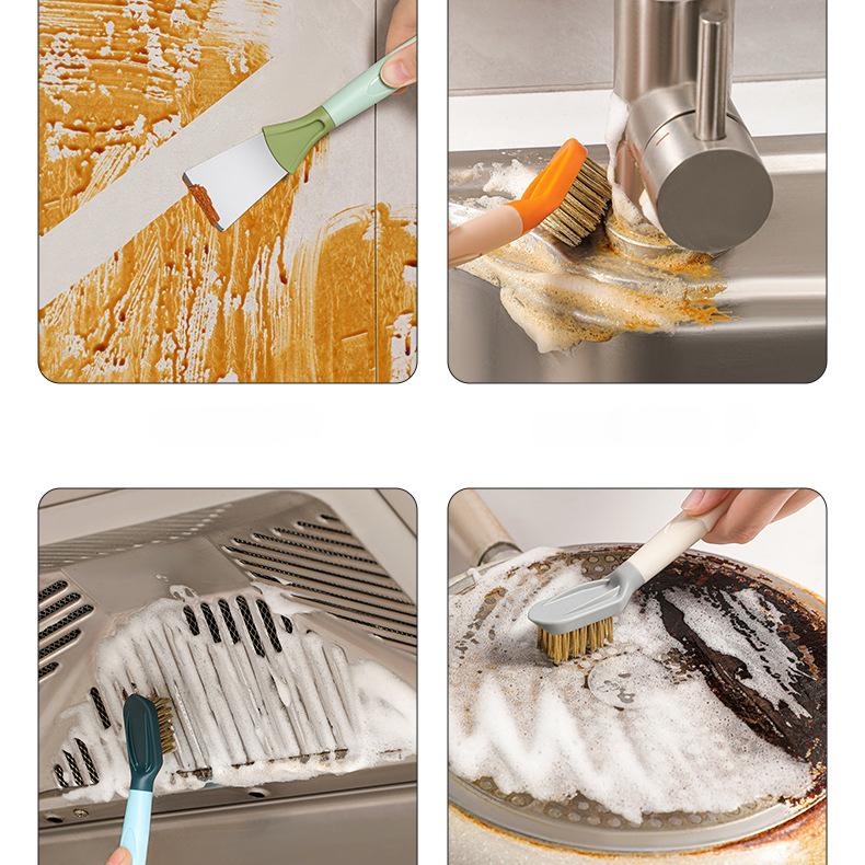 3-in-1 Stove Cleaning Brush Stainless Steel Scraper Wire for Gas Stove Gaps