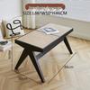 Northern Rattan Woven Bench: Minimalist Solid Wood Long Bench for Dining, Bedroom, or Entryway