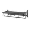 Floating Shelf for Bathroom Space Aluminum Foldable Wall Mounted Towel Rack Bathroom Hanging Shelf for Home Kitchen Grey