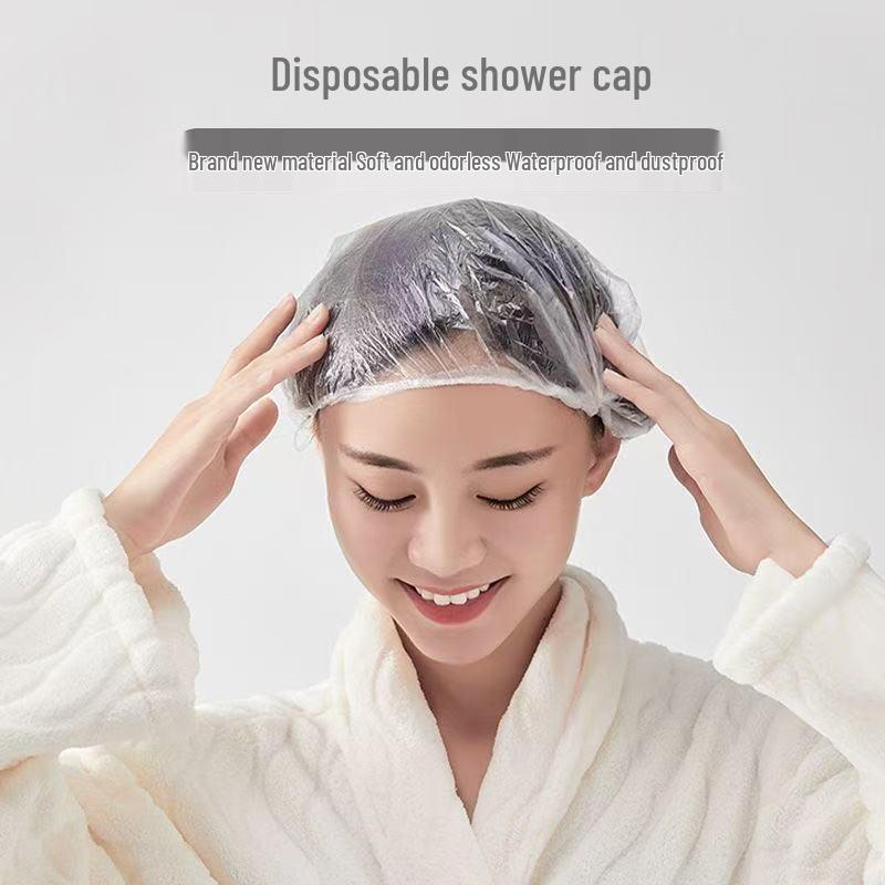 Women's Thickened Waterproof Disposable Shower Cap - Anti-Oil Fume, Hair Mask, Dyeing, Barber Shop Plastic Head Cover