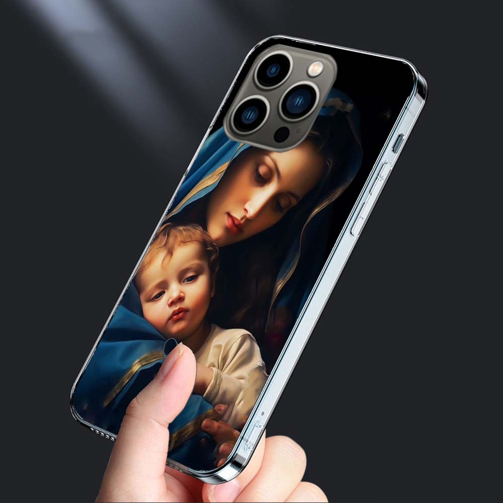 The Virgin Mary and the Baby Phone Case For Iphone 16E 15 Pro 14 Plus 17E 16 17 Pro Max Air 11 12 13 Mini Shockproof Capa Cut