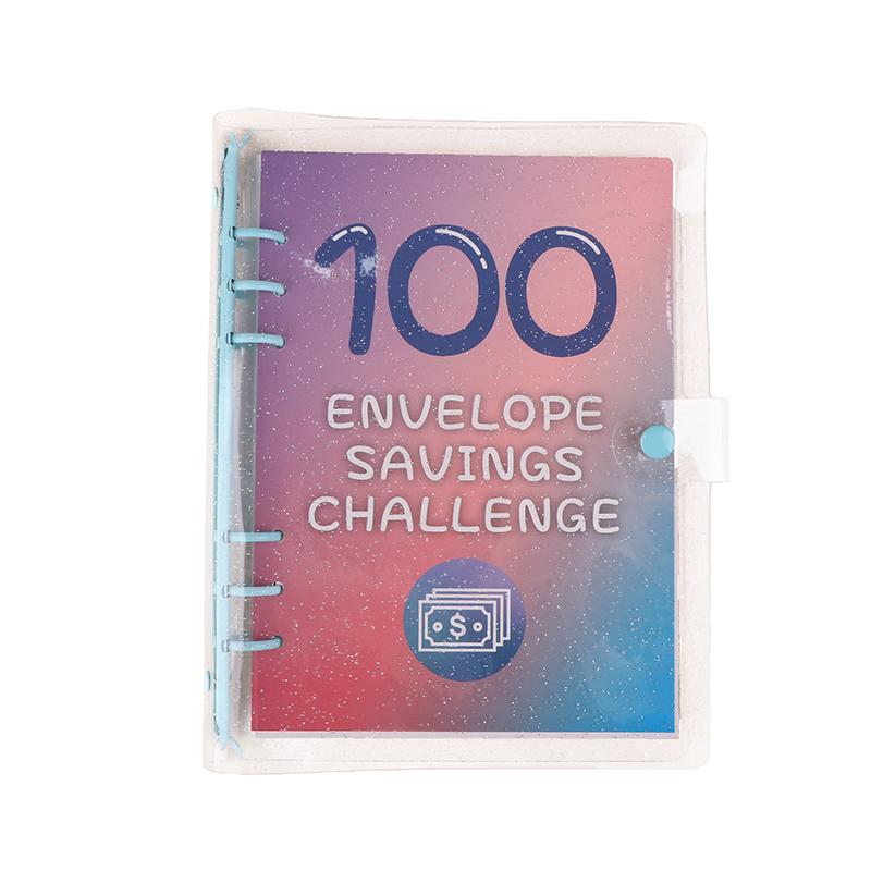 

100 Конвертов Челлендж по Экономии Денег Папка Книга для Бюджета Хранение Бюджета Книга для Планирования Сбережений с Денежными Конвертами синий