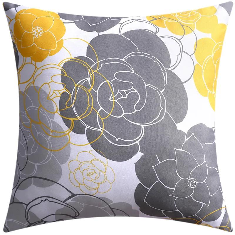 Nordic Yellow Gray Printed Pattern Pillowcase Home Sofa Living Room Office Decoration Cushion Cover