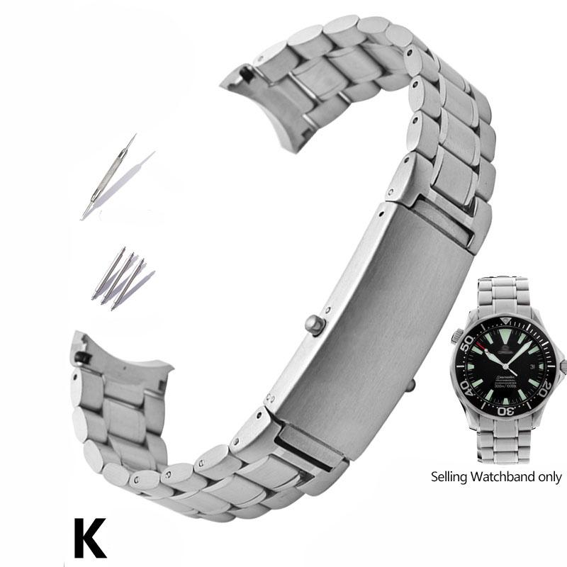 

Новый высококачественный ремешок для часов 18 мм 20 мм 22 мм для замены Omega SEA MASTER Ремешок из нержавеющей стали 007 Мужские женские браслеты для часов 20mm