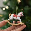 Vintage Christmas Ornament Resin Resin Figurine Retro Rocking Horse Ornament  Window Display