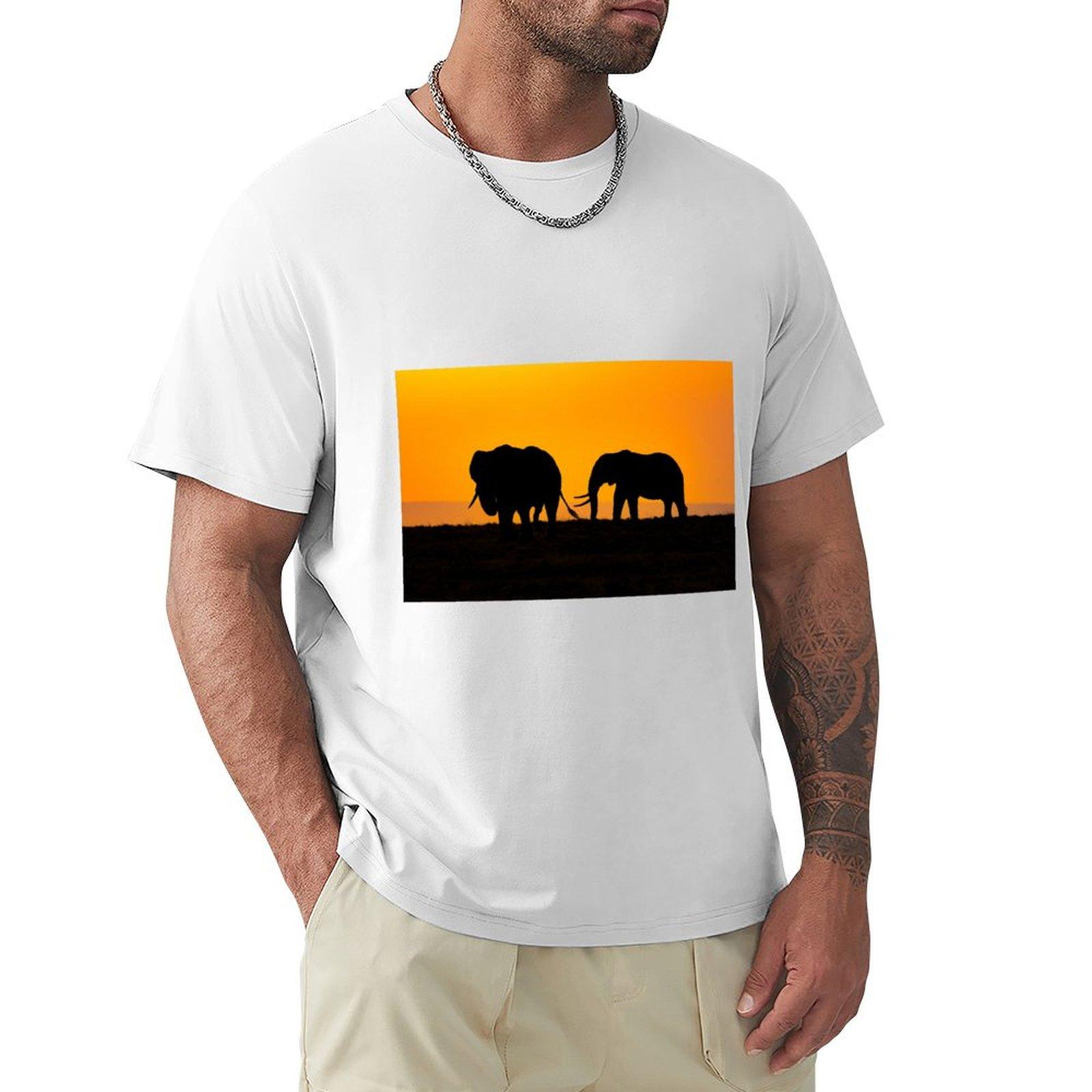 Elefant i solnedgngen TShirt blanks luxury designer street wear heavy weight t shirts for men S