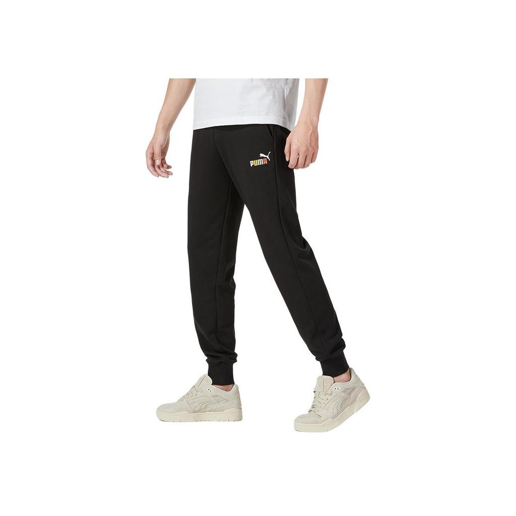 Puma Logo Print Sports Casual Pants Men pants Black 678724-01