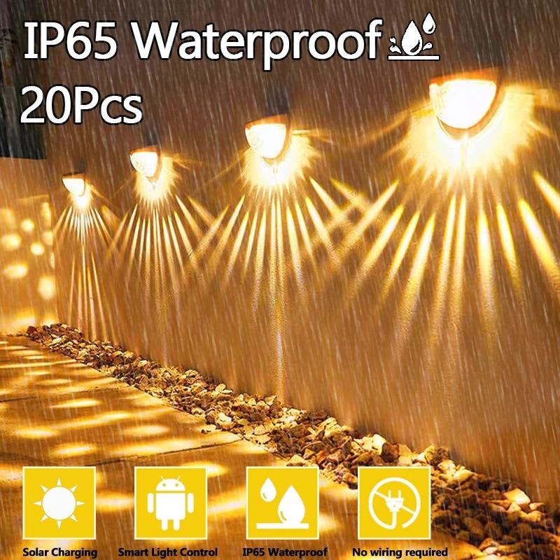 Solar Hedge Light 6LED Half Round Ladder IP65 Waterproof Courtyard Garden Balcony Wall Lamp Induction Decoration Lighting Bright