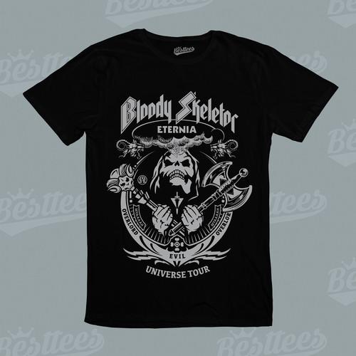 Men/Women/Kids Bloody Skeletor Eternia Universal Tour Skull Skeleton T-Shirt S разноцветный