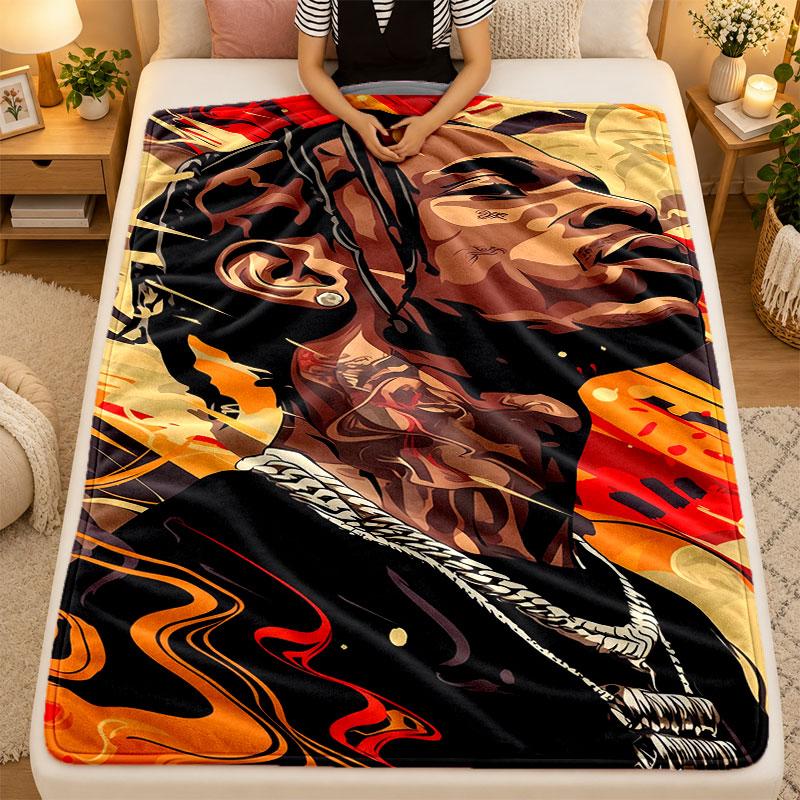 Flannel BlanketTravis Scott Warm Soft Throw Blanket for Indoor Sofa Bed Living Room Use