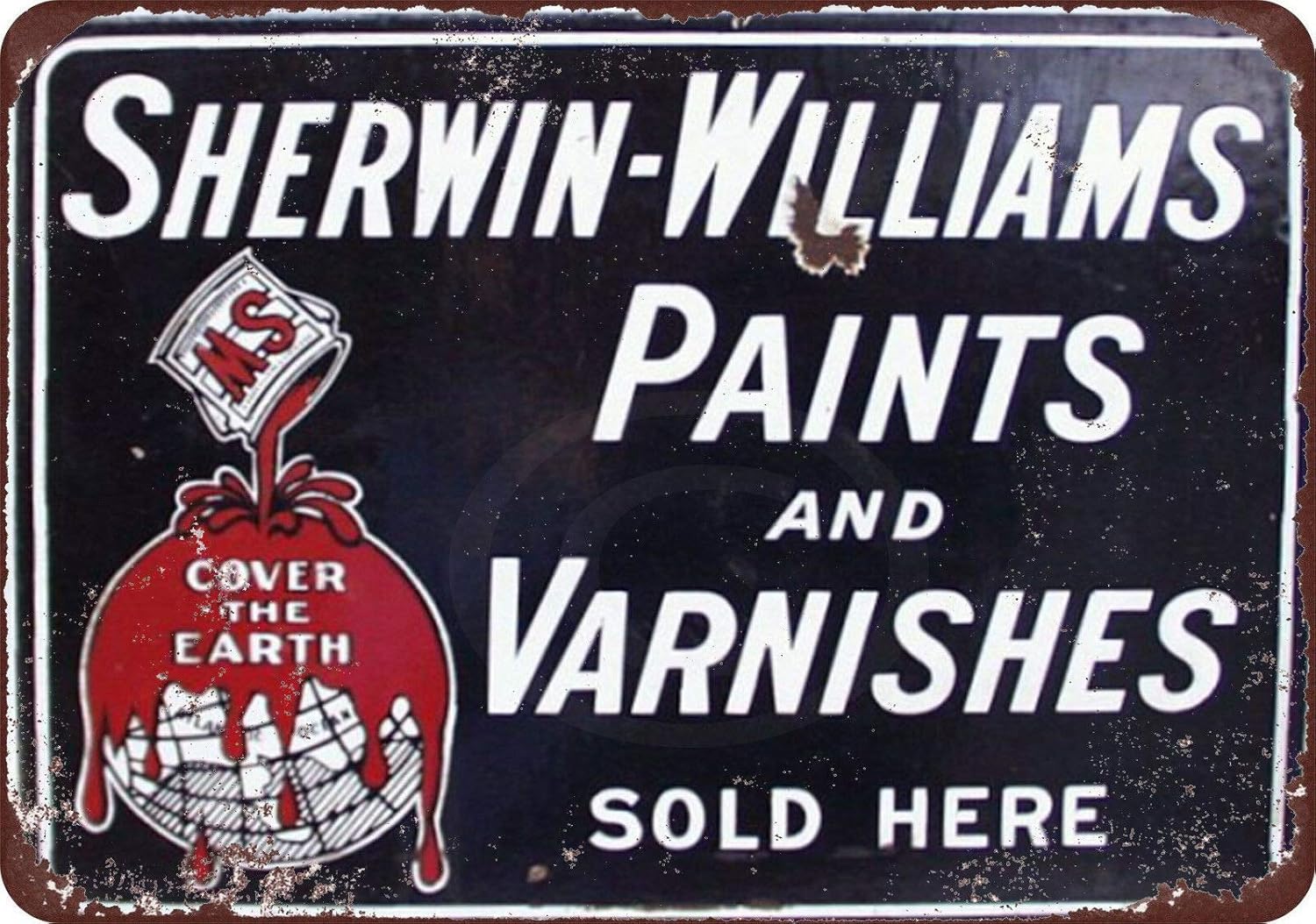 

Wall Retro Style Decor Art Garage Metal Signs Vintage Tin Sign Basement Ranch Sherwin Williams Paints Varnishes Vintage Look Pu 20x30cm（7.8x11.8inch）