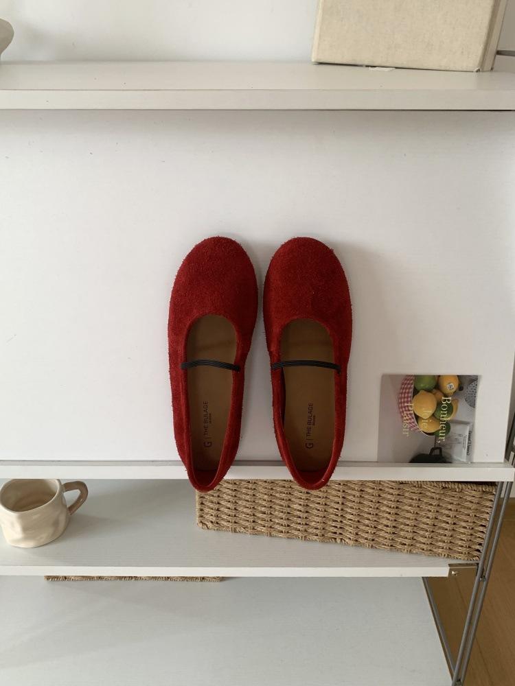 French retro word with round head Mary Jane shoes are versatile and not tired feet, evening wind ballet single shoes women