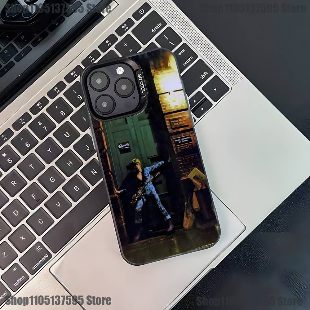 D-David Cool B-bowie Phone Case For iPhone 17,16,15,14,13,12,11,Pro,XS,Max,Plus,Mini,SE4,E Black Matte Shockproof Cover