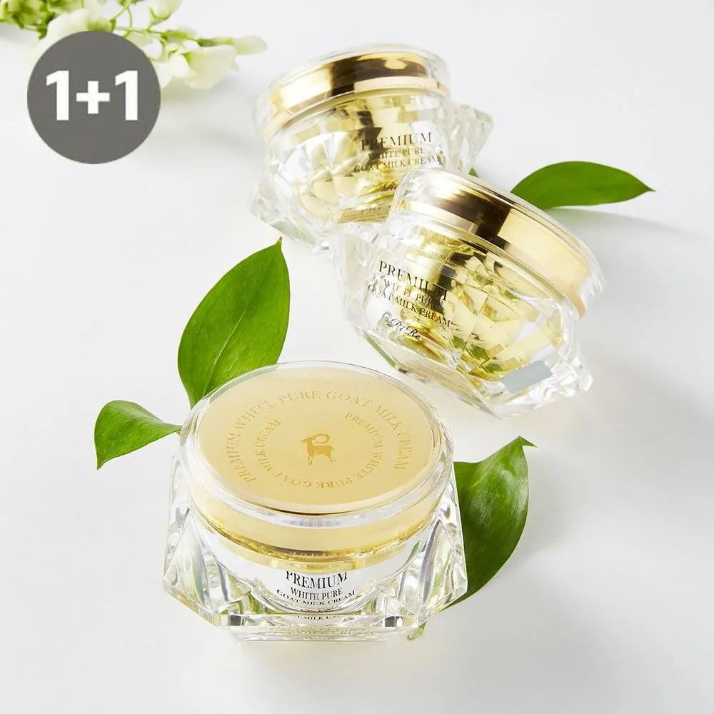 [1+1] RIRE Highly Concentrated Premium Goat Milk Cream - Nourishing Cream Containing 75% Goat Milk, Provides Elasticity, Improves Skin Texture