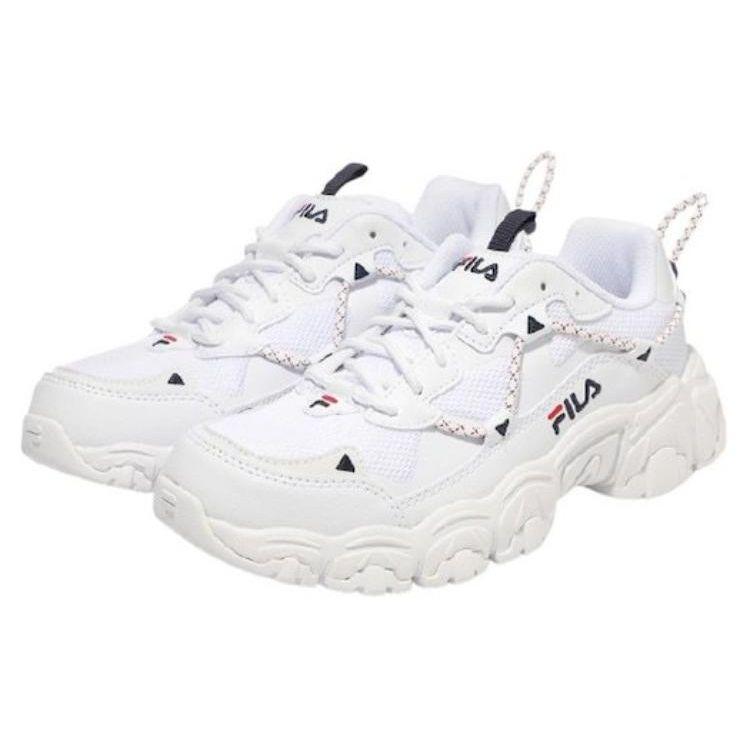 Fila Fluid Fabric Synthetic Leather Sports Shock Absorbing Wear Resistant Breathable Lightweight Low Top Casual Shoes 1JM01248D_100