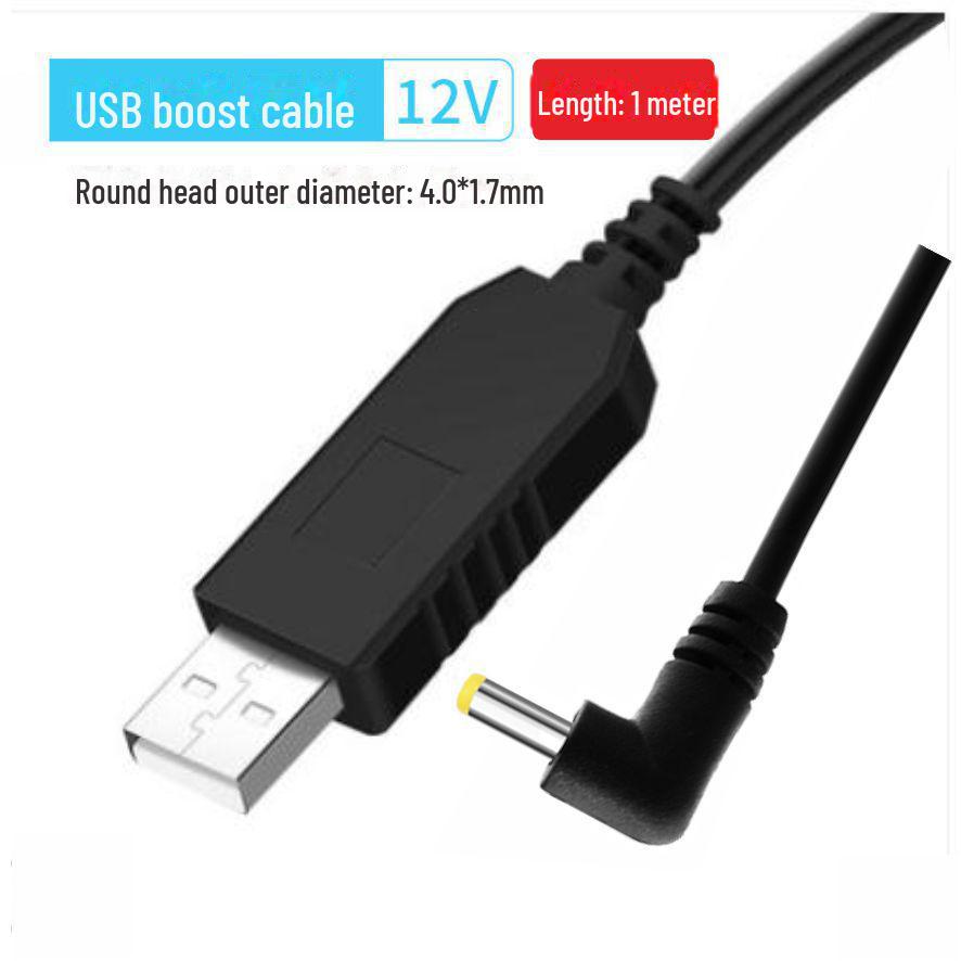 

Кабель USB на DC5521 кутовий 5V-12V з круглою головкою для заряджання 9V батареї 12V 4017 elbow 1 meter 12W