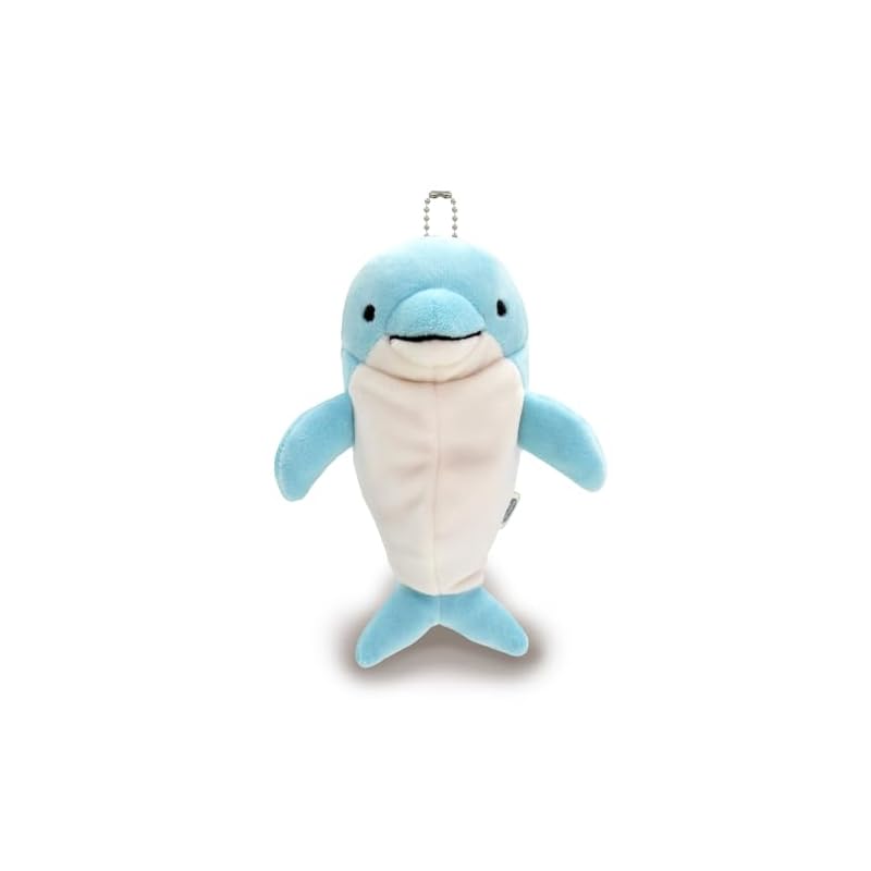 Morisaka Global Mochi Dolphin Light Blue Mini Dolphin Plush Toy, Soothing, Soft and Squishy, Cute Animal, Mochi Series MOIR-0088LB