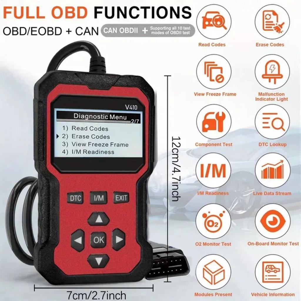 Universal Car OBD Scanner Diagnostic Tool Code Reader, Car Voltage Tester Engine Fault Code Scanner, Tester Diagnostic Tool