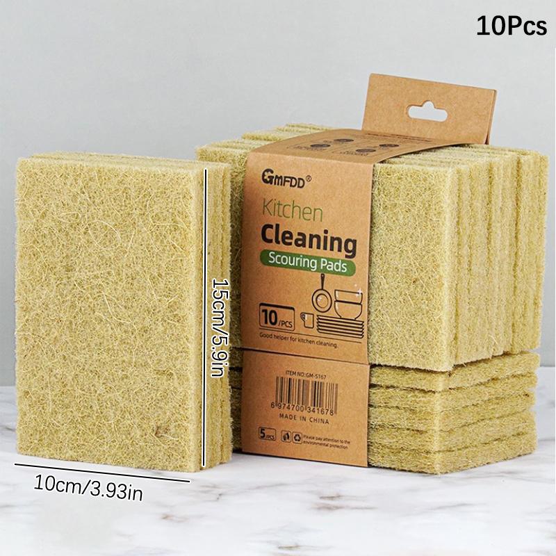 

5/10 шт. сизалевая микрофибра губка экологически чистые растительные губки для мытья посуды натуральные волокна салфетка для уборки кухонные принадлежности