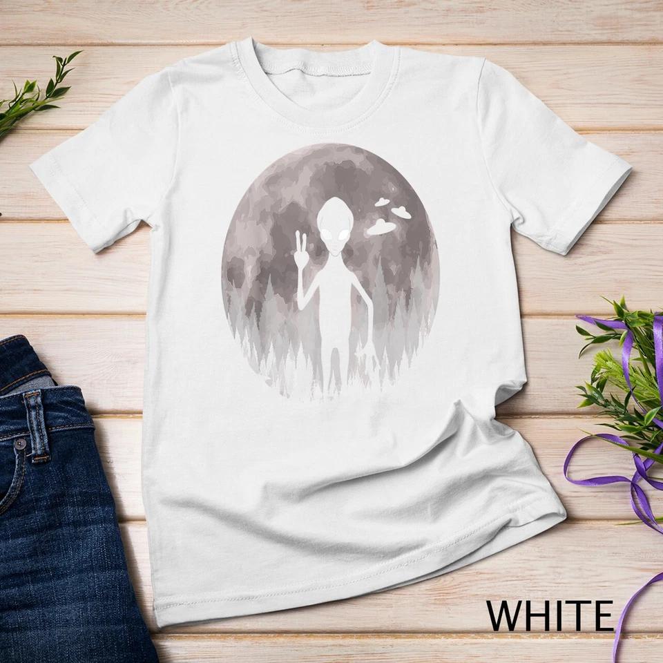 Funny Alien And Ufos Graphic Moon Extraterrestrial Aliens T-Shirt Unisex T-shirt 9 L