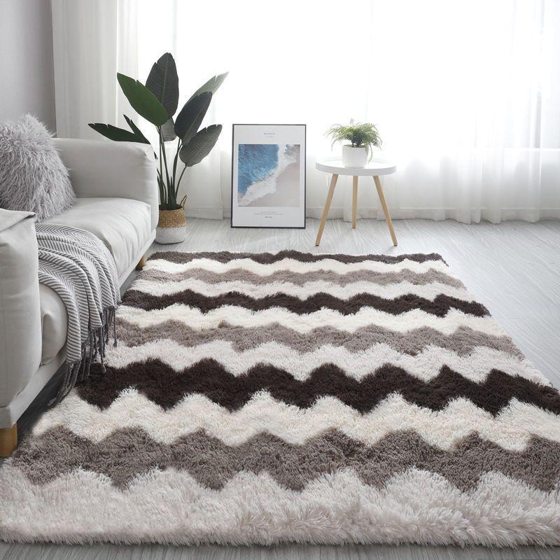 Tapete macio e felpudo para sala de estar, tapetes infantis grandes, bege, de pelúcia, para quarto, quarto de criança, berçário, decoração moderna para casa
