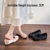 Retro Ballet Split-Toe Pig Trotters Shoes with Hidden 3cm Heel & French Bow - Versatile Fairy Style Women's Footwear