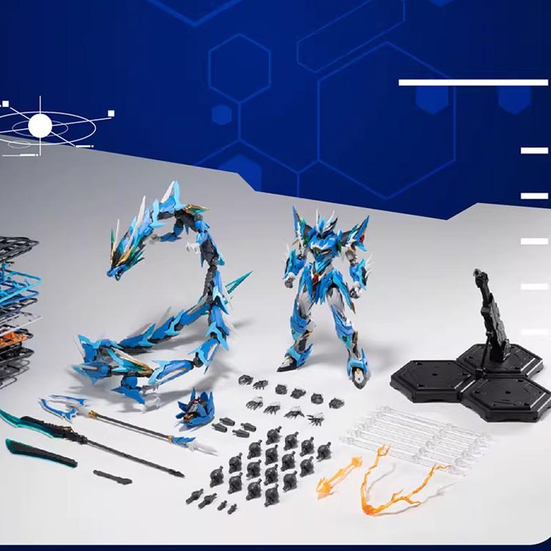 23cm Motor Nuclear AoBing Assembly Model Kit Action Figure Mecha With Dragon Figure Alloy Skeleton Highly Posable Robot Toy Gift